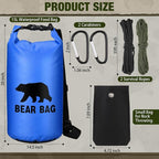 Foilswirl 1 Set Bear Food Bag for Camping Ultralight Food Hanging System Includes Waterproof Bear Bag, Nylon Ropes, Hooks for Camping Backpacking