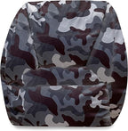Posh Creations Structured Comfy Bean Bag Chair for Gaming, Reading and Watching TV, Coronado Chair, Nylon - Camo Dark and Black Gray
