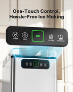 Nugget Ice Maker Countertop 40Lbs/24H Soft Chewable Ice Machine Pellet Crushed Ice Makers, One-Click Operation Auto Self-Cleaning Stainless Steel with Scoop for Home Kitchen Office, Silver