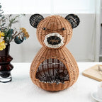 Bear Storage Basket Animal Basket Woven Organizer Decorative Bin PP Material With Open Front For Home Tidying Suitable for coffee tables shelves