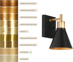 KSANA Black Gold Sconce, Modern Farmhouse Wall Sconces Lighting Fixture with Metal Shade for Bathroom, Kitchen, Bedroom and Stairway