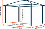 TOOLPORT Hardtop Gazebo 10x13 ft with Aluminum Frame and Approx. 8 mm Polycarbonate Roof