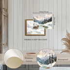 XOCUUI Vintage Unframed Canvas Wall Art, Snow Stream River Tree Cloud Winter Christmas Wall Art, Farmhouse Landscape Art Hanging Paintings for Living Room Bathroom Bedroom,8x10in