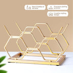 Countertop Wine Rack - 5 Bottle Freestanding Modern Gold Metal Small Wine Rack - Tabletop Wine Holder Stand for Cabinet, Pantry, Wine Bottle Storage…