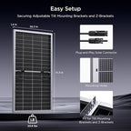N-Type 16BB Bifacial Solar Panel 200 Watt,12V 200W Monocrystalline Solar Panel, 25% High Efficiency PV Module, for Van RV Trailer Marine Rooftop Home Power Station Off Grid (1 Pack Silver)