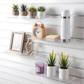 Yalikop 4 Pcs Slatwall Shelves Clear Acrylic Slatwall Shelves Organizer Wall Mounted Hanging Accessories Plastic Panel Display Shelf for Retail Store Boutique Garage Home(Fenced Style,14 x 6 Inch)