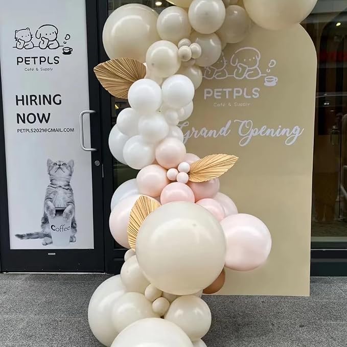 130pcs Ivory White Balloons Different Sizes 18" 12" 10" 5" Party Latex Balloons for Birthday Baby Shower Graduation Wedding Gender Reveal Anniversary Party Decorations