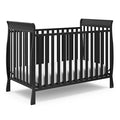 Storkcraft Maxwell Convertible Crib (Black) – GREENGUARD Gold Certified, Converts to Toddler Bed and Daybed, Fits Standard Full-Size Crib Mattress, Classic Crib with Traditional Sleigh Design