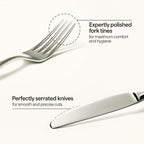 Luciella Tropea Flatware Set for 12, 65-Piece Premium 18/10 Stainless Steel Silverware Set with Serving Utensils, Modern Mirror Finish, Rust Resistant, Dishwasher Safe