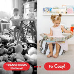 Creative QT Stuff ’n Sit Extra Large 38’’ Bean Bag Storage Cover for Stuffed Animals & Toys, Giant Beanbag Chair for Plush, Toddler & Kids Rooms Bedroom Organizer, Gray Dandelion