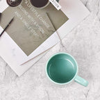 Bosmarlin Glossy Ceramic Coffee Mugs Set of 2, Tea Cup for Office and Home, 18 oz, Suitable for Dishwasher and Microwave(Mint Green, 2)