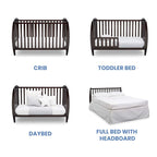 Delta Children Twinkle 4-in-1 Convertible Baby Crib, Sustainable New Zealand Wood, Dark Chocolate and Delta Children Twinkle Galaxy Dual Sided Recycled Fiber Core Crib and Toddler Mattress (Bundle)