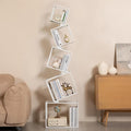 Bookshelf, 5-Tier Bookcase White, 67" Tall White Bookshelf, 5 Tier Bookshelf, Industrial Bookshelf, Modern Book Storage, Storage Shelves for CDs/Books/Home Decor, Display Shelf