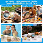 Berglander Whiskey Glasses Set of 4 (2 Bourbon Glasses, 2 Big Ice Ball Molds) 11.5 oz Reusable PET Clear Plastic Old Fashioned Glasses for Scotch Cocktail Cognac Vodka Liquor Cold Drink, Gifts for Men