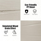 Outdoor Shed 5x3/6x4/7x7/8x6/8x10/8x12 FT, 15MM Thick PP Resin Plastic Shed with Lockable Door & Floor - Waterproof Plastic Tool Shed for Bike, Garbage Can, Backyard, Patio ﻿ ﻿ (Light Brown, 6x4FT)