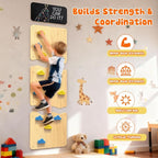 Wooden Climbing Wall for Kids, Indoor Climbing Wall Panels with 12 Rock Holds, Montessori Climbing Toy for Playroom & Home Gym, Aged 3+