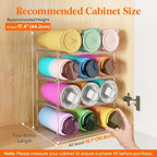 Lifewit Stackable Bottle Storage Organizer, Clear Freestanding Wine Holder for Cabinet, Large Slot Water Bottle Tumbler Cup Organizer for Pantry, Plastic Wine Rack for Fridge Cellar, 4Tier Hold 12