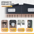 Aoxun 8' x 6' Storage Shed Outdoor Steel Garden Utility Cabinet with Lockable Door Waterproof & Rust-Proof for Yard, Patio, Backyard, Garden (Brown)