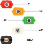 Tool Daily Pressure Washer Tips, 65 Degree Black Power Washer Soap Nozzles 7 Pack with Nozzle Holder, 1/4 Inch Quick Connect, 4000 PSI