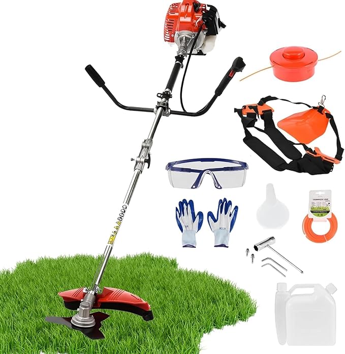 Weed Eater Gas Powered,52cc 2-Stroke Weed Wacker,2 in 1 Multi-Functional Grass Strimmer Petrol Hedge Trimmer,Gas Powered String Trimmer Brush Cutter for Garden Yard 2.2KW/8500rpm