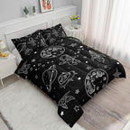 Datura home Kids Space Astronaut Comforter Set for Boys Kids Children,Galaxy Space Ship Astronaut Rocket Printed Bedding Set with 1 Comforter and 2 Pillowcases(Space Galaxy Twin), Twin 68x86inches