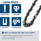 3-Pack Chainsaw Chain 16 Inch .325" Pitch .063" Gauge 62 Drive Links Fits 26RM3-62, 26RS-62, Stihl 025, MS250, MS251, 36890050062, Oregon L62 and More