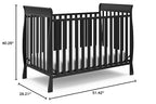 Storkcraft Maxwell Convertible Crib (Black) – GREENGUARD Gold Certified, Converts to Toddler Bed and Daybed, Fits Standard Full-Size Crib Mattress, Classic Crib with Traditional Sleigh Design