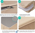 ClawsCover 7Pack Outdoor Seat and Back Cushions Replacement Covers Fit for 3/5 Pieces 4-Seater Wicker Rattan Patio Furniture Conversation Set Sectional Couch,Light Khaki-Small (Include Cover Only)