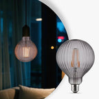G125 Edison LED Bulb,4W Dimmable E26,2200K Smoke Striated Glass | Vintage Oversized Large Edison Bulb, Soft Warm Lighting, Dim, Widely Used In Stores, Coffee Shops & Indoor Outdoor Scenes