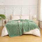 YUSOKI Luxury 3D Bubble Throw Blanket 3.1lb,All Ages,Home Decoration, (Sage Green,60 * 80inches)