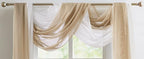 Warm Home Designs 55 x 144 Brown Sheer Window Scarf. AM Taupe 144" | Sheer Window Scarves Valances are Great As Wedding Arch Draping Fabric, Bed Canopy Or for Decorative Project.