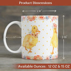 Maison d' Hermine Coffee Mug with Handles Tea Cups (15 Ounce, Pack of 2) | Fine Bone China Coffee Mugs for Hot Beverages Cappuccino Latte Home Restaurant Hotel Spring Summer -Ducklings In Spring