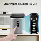 EUHOMY Smart Ice Makers Countertop -26lbs in 24 Hours, 9 Cubes Ready in 8Mins, Self-Cleaning Countertop Ice Maker, Portable Ice Maker with Ice Scoop and Basket, Perfect for Home/Kitchen/Office(Sliver