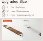 Floating Shelves 55 Inch Long, 10" Deep Floating Shelves, Wall Shelves 55 x 10, Set of 2, Wide Large Display Storage Shelves for Bathroom, Living Room, Rustic Wood Shelves with Brackets, Rustic Brown