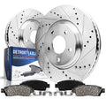 Detroit Axle - Front Brake Kit for Chrysler Town & Country Dodge Grand Caravan Journey Volkswagen Routan Ram C/V, Drilled Slotte