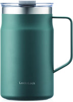 LocknLock Metro Mug, Premium 18/8 Stainless Steel Metal, Double Wall Insulated, Portable Coffee Cup with Lid and Handle for Hot and Cold Drinks, Dark Green, 20 oz