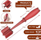 Upgrade Meat Chopper Hamburger Masher Ground Beef Smasher Utensil Mix Tool | Premium Heat Resistant Meat Masher, Nylon Potato Mashers Beef Smasher, Dishwasher Safe Non Stick Mix & Chop Tool Gift-Red