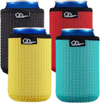 WKieason 12oz Standard Can Sleeves Insulators Sleeves Standard Can Covers 12OZ Beer Bottle Sleeves Coolers Holder Non-slip Neoprene Can Coolier Sleeves 4PC Pack (Black/Red/Yelllow/Blue)