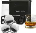Berlinzo Ice Ball Maker Mold - 2 Clear 2.4in Whiskey Spheres, Non-Electric