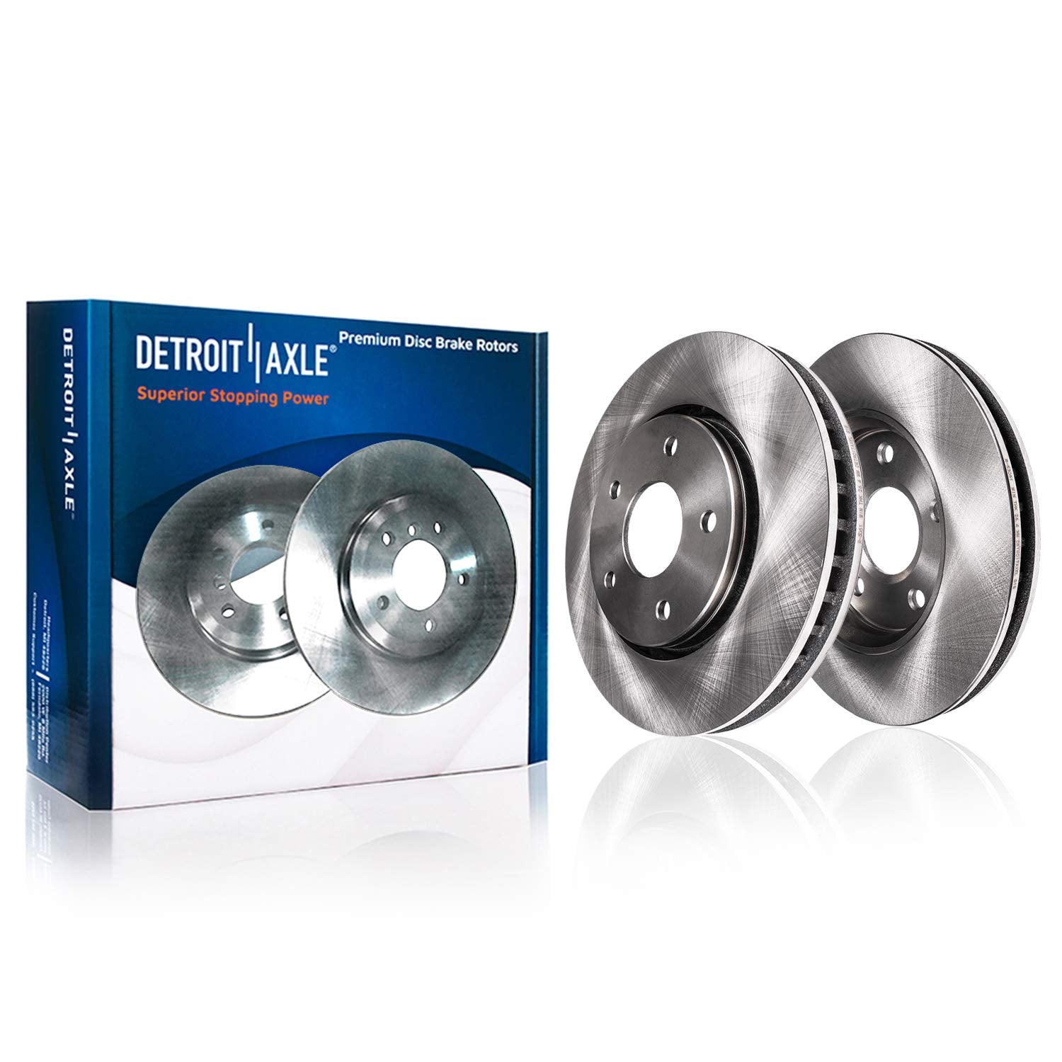 Detroit Axle - Front 2pc Brake Rotors for Dodge Grand Caravan Chrysler Town & Country Plymouth Grand Voyager, 2 Disc Brake Rotor