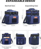 HSHRISH Expandable Large Tactical Lunch Box for Adults, Durable Insulated Lunch Bag with Lots of Storage Space, Cooler Bag for Men Women Work Outdoor Picnic Trip, 16 L, Black