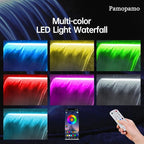 Pond Waterfall Spillway, APP Control Multi-Color LED Light Outdoor Pool Fountain, Acrylic Water Spillway Koi Fountains Kit for Garden Patio Swimming Pool Decoration - 23.6"x7.8"x3.9"