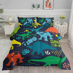 Axolotl Boys Bedding Cartoon Dinosaur Comforter Set Queen Size,Cute Dinosaur Bedding Set for Kids Boys Girls Teens Adults Room Decor,Kids Comforter Set All Season,1 Quilt 2 Pillow Cases,Purple
