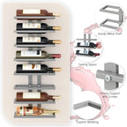 Hoctieon 3-Set 8 Tier Wall Mount Wine Rack (24 Tiers), Wall Racks for Wine Bottles Display and Storage, Hanging Bottle Organizer for Living Room, Dining Room, Wine Cellar, Bar, Grey