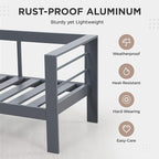 Wisteria Lane Aluminum Patio Furniture Set, 4 Piece Metal Outdoor Sofa Set with 54-INCH CSA Certified Propane Gas Fire Pit Table(Dark Grey)