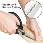 Kitchen Scissors for Food, HUNTER.DUAL Heavy Duty Come Apart Poultry Shears for Cooking, All Purpose for Cutting Chicken, Meat, Fish & Vegetables (Black, 8.26 Inch)
