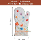 Maison d'Hermine Oven Gloves 100% Cotton Oven Mitt (7" x 13", Pack of 1) | With Loop Heat Resistant BBQ Cooking Gloves Baking Grilling Kitchen Handling Hot Pans Spring Summer - Summer Whisper