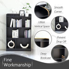 Book Shelf with Back Panel Stability 6 Cube Bookcase Multifunctional Cube Storage Organizer for Bedroom Living Room Office Closet School in Black with 31.49''W