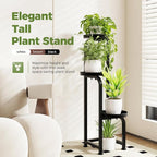 Bamworld Tall Plant Stand Indoor Outdoor, Corner Metal Flower Pot Stands for Multiple Plants, 3 Tier Heavy Duty Plant Shelf for Patio Garden Balcony Living Room Bedroom