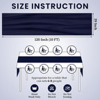 Pack of 20 | Navy Blue | 10ft Chiffon Table Runner 29x120 Inches Long Romantic Rustic Sheer Gauze Runner for Wedding Bridal Shower Birthday Banquets Engagement Spring Easter Boho Decorations